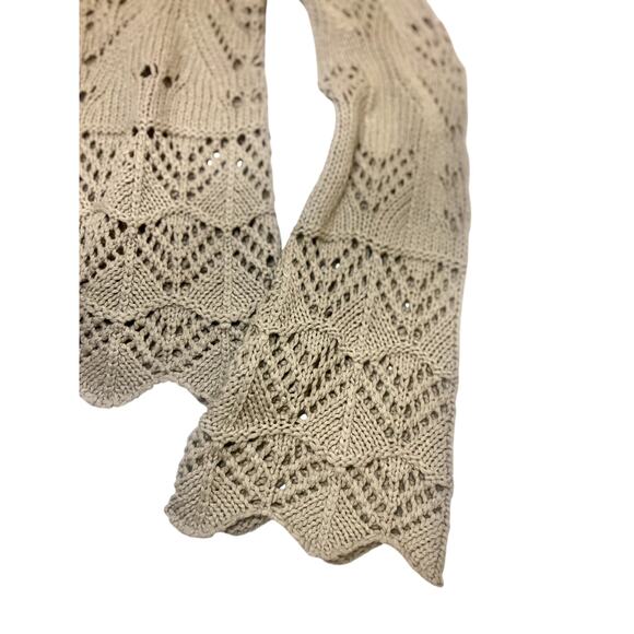Sundance Crochet Sweater Cardigan Size XS Tan Boho - Picture 2 of 9